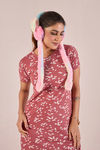 Sweet Moon Knit Cotton Mid Length Nightdress - Terracotta Peach — thumbnail 5